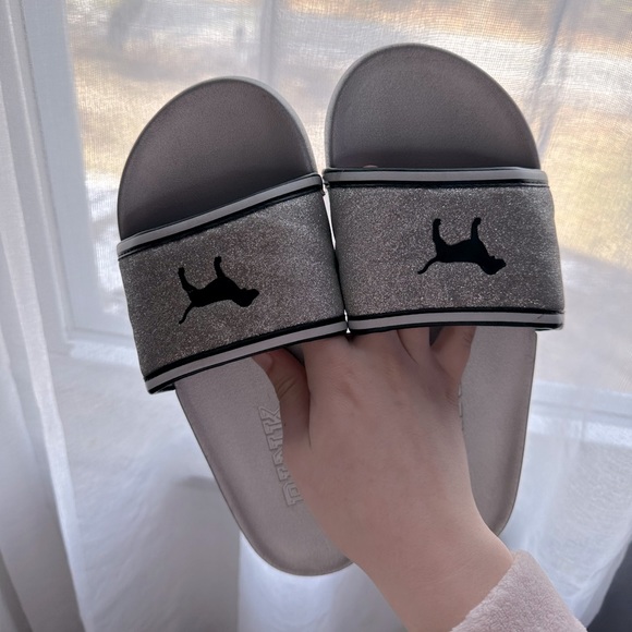 PINK silver glittery slides - Picture 4 of 5